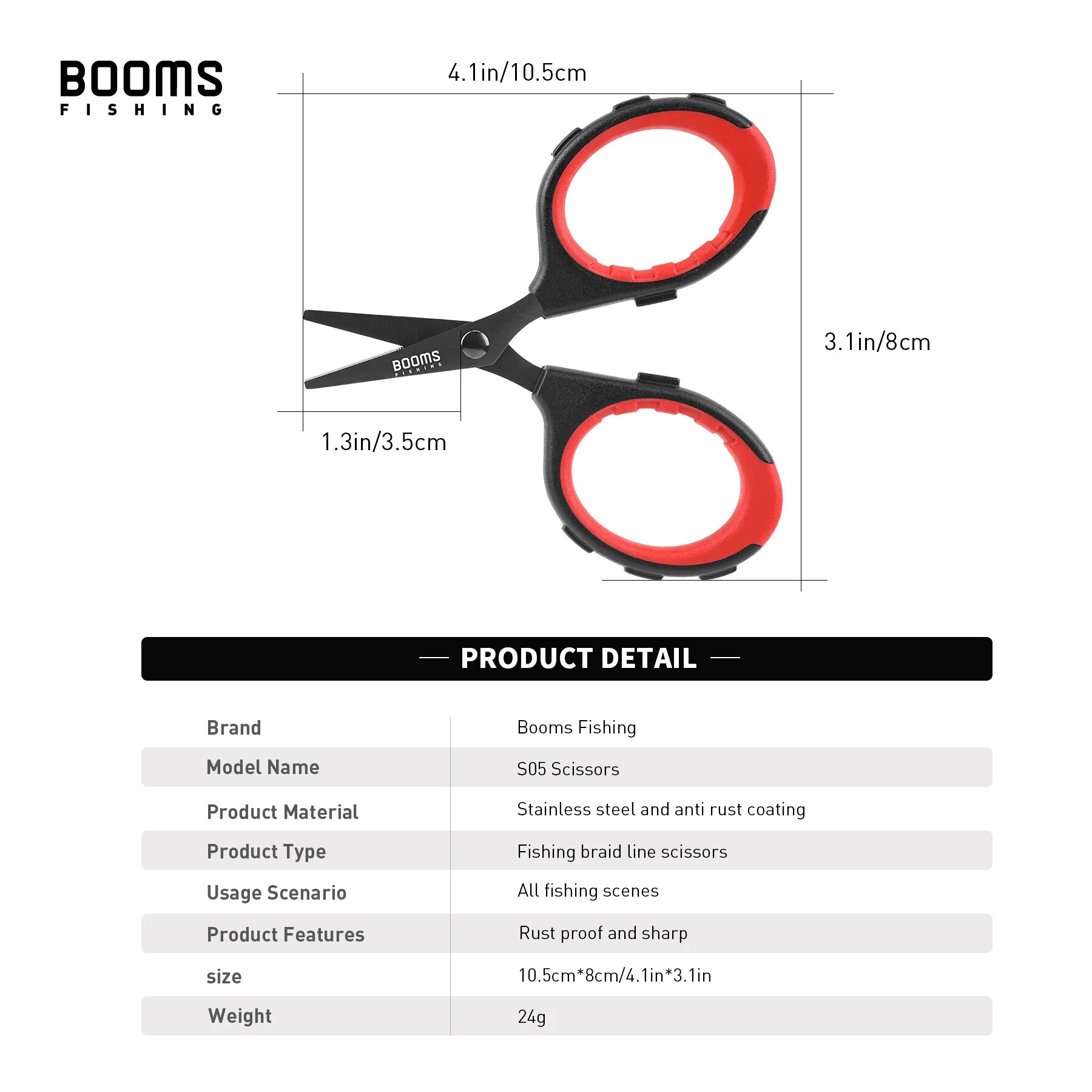 Booms Fishing S05 plecione noż – Fishing Line Cutter recenzja i cena